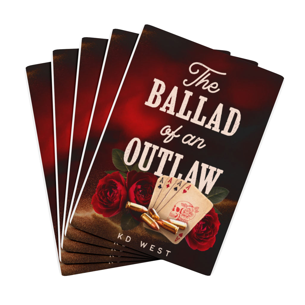 Poker Playing Cards — 'The Ballad of an Outlaw' Deck with Vintage Rose & Ace of Spades Design